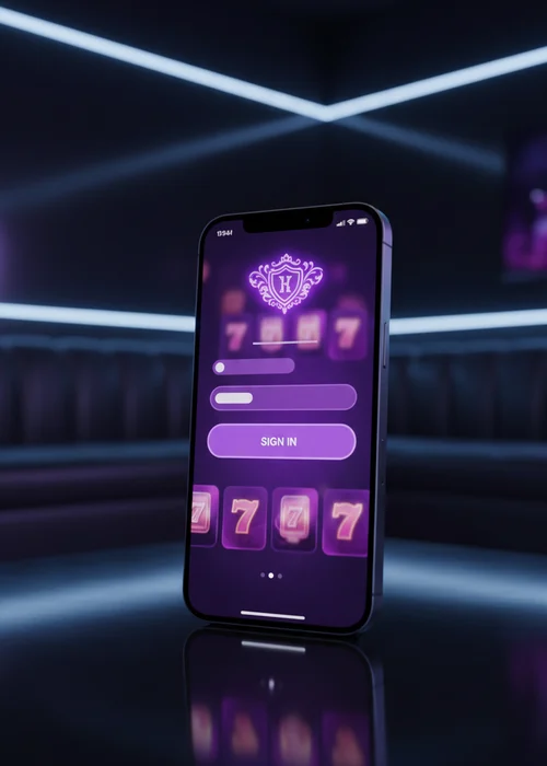 V6 Casino login interface showing secure access fields and a preview of the personalized player dashboard