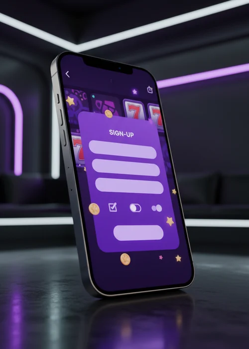 V6 Casino registration form showing secure login details for new players, with a focus on quick and easy account creation